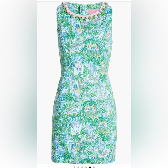 Lilly Pulitzer Mila Shift Dress in Sprout Green Lilly on Holiday Size 12 EUC - Picture 4 of 15